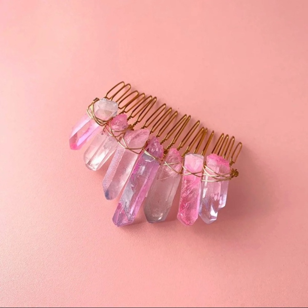 Handmade Raw Quartz Hair Comb